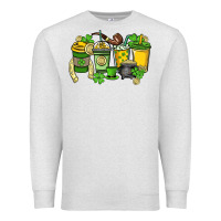 Oatmeal Heather St. Patrick's Day coffee cups Premium Sweatshirt - HowdyJamesFarm