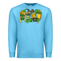 Ocean Blue St. Patrick's Day coffee cups Premium Sweatshirt - HowdyJamesFarm