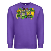 Purple St. Patrick's Day coffee cups Premium Sweatshirt - HowdyJamesFarm