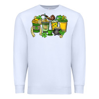 White St. Patrick's Day coffee cups Premium Sweatshirt - HowdyJamesFarm