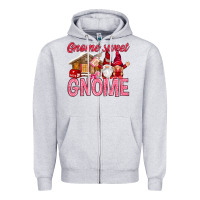 Heather Grey Gnome sweet gnome Valentine's Day Zipper Hoodie - HowdyJamesFarm