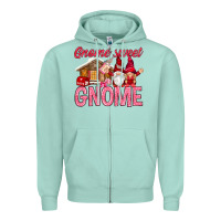 Seafoam Gnome sweet gnome Valentine's Day Zipper Hoodie - HowdyJamesFarm