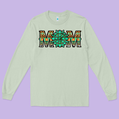 Gemstone Aztec Mom Long Sleeve Tee Designed By Lillyallendesigns