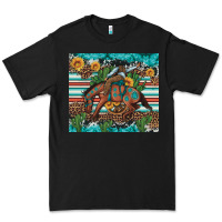 Bucking Bronco Cowboy Rodeo Cactus And Sunflowers Premium Tee | Teevron