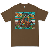 Cacao bucking bronco cowboy rodeo cactus and sunflowers Premium Tee - Artiststas