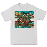 Dove Grey bucking bronco cowboy rodeo cactus and sunflowers Premium Tee - Artiststas