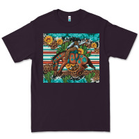 Plum bucking bronco cowboy rodeo cactus and sunflowers Premium Tee - Artiststas