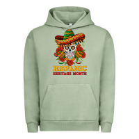 Pigment Oil Green sombrero skull heritage Urban Hoodie - BundleAndBundleShop