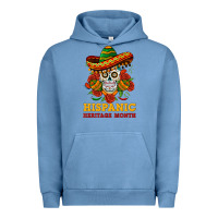 Pigment Pebble Blue sombrero skull heritage Urban Hoodie - BundleAndBundleShop