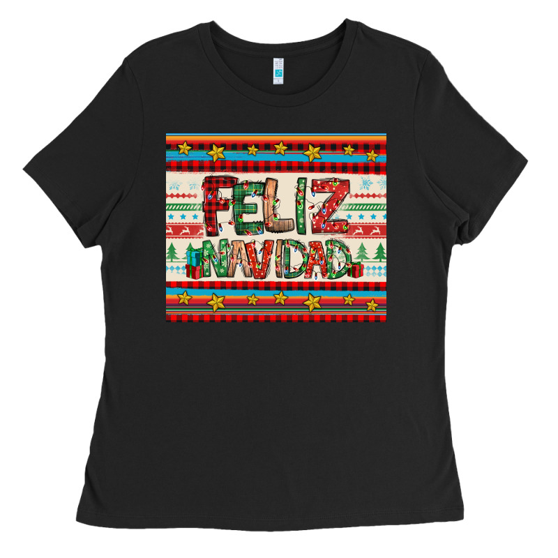 Feliz Navidad Spanish Christmas Ladies Tee by Jasminsmagicworld | Teevron
