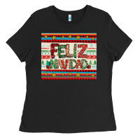 Black feliz navidad spanish christmas Ladies Tee - Jasminsmagicworld