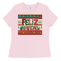 Bubblegum Pink feliz navidad spanish christmas Ladies Tee - Jasminsmagicworld