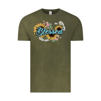 Vintage Olive blessed Vintage Tee - NancyCooperArtShop