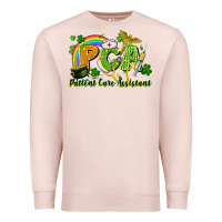 Pale Pink PCA Patient Care Assistant St. Patrick's Day Premium Sweatshirt - CowGirlArtShop