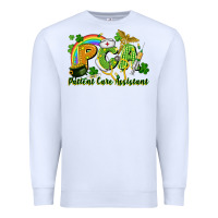 White PCA Patient Care Assistant St. Patrick's Day Premium Sweatshirt - CowGirlArtShop