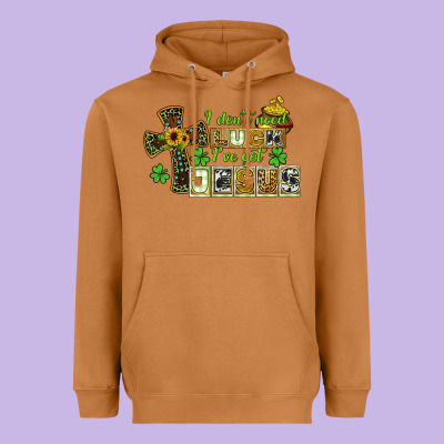 I Dont Need Luck Ive Got Jesus Heavyweight Hoodie Designed By Cowgirlartshop