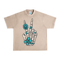 French Oak turquoise gemstone skeleton hand Urban Heavy Tee - MaliasSmallBusiness