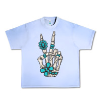 Grape Ice turquoise gemstone skeleton hand Urban Heavy Tee - MaliasSmallBusiness