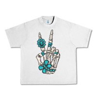 Lunar Rock turquoise gemstone skeleton hand Urban Heavy Tee - MaliasSmallBusiness