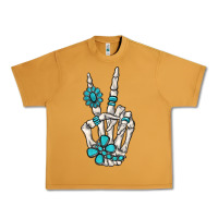 Peanut Butter turquoise gemstone skeleton hand Urban Heavy Tee - MaliasSmallBusiness