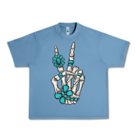 Pebble Blue turquoise gemstone skeleton hand Urban Heavy Tee - MaliasSmallBusiness