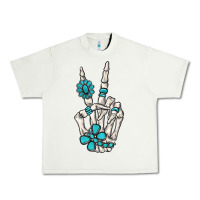 Pistachio turquoise gemstone skeleton hand Urban Heavy Tee - MaliasSmallBusiness