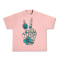 Salmon turquoise gemstone skeleton hand Urban Heavy Tee - MaliasSmallBusiness