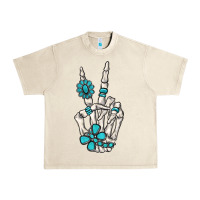 Sandshell turquoise gemstone skeleton hand Urban Heavy Tee - MaliasSmallBusiness