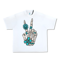 White turquoise gemstone skeleton hand Urban Heavy Tee - MaliasSmallBusiness