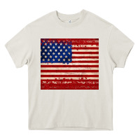 Cream american flag tumbler Heavy Core Tee - JahusDesignShop