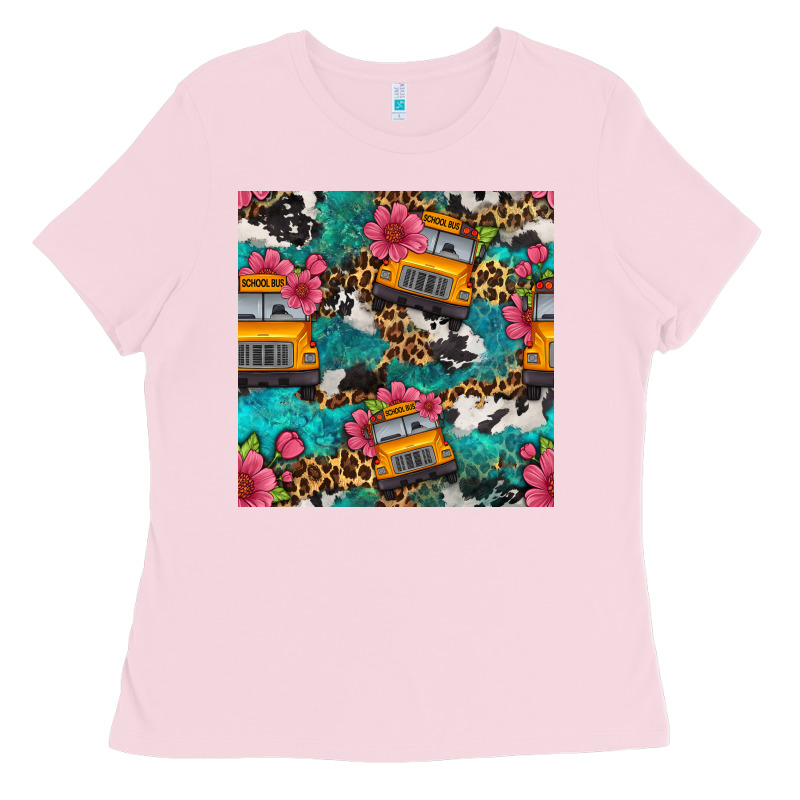 Western School Bus Seamless Pattern Ladies Tee by BundleAndBundleShop | Teevron