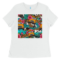 White western school bus seamless pattern Ladies Tee - BundleAndBundleShop