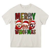 Cream merry woofmas dogs Heavy Core Tee - Jasminsmagicworld