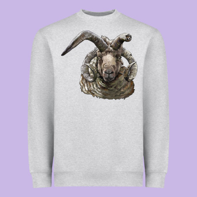 Navajo Churro Sheep Head Heavyweight Sweatshirt Designed By Lillyallendesigns