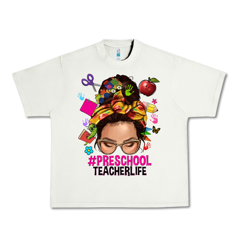 Preschool Teacher Life  Messy Bun Urban Heavy Tee by NancyCooperArtShop | Teevron