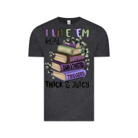 Vintage Black i like them real thick and juicy books Vintage Tee - MaliasSmallBusiness