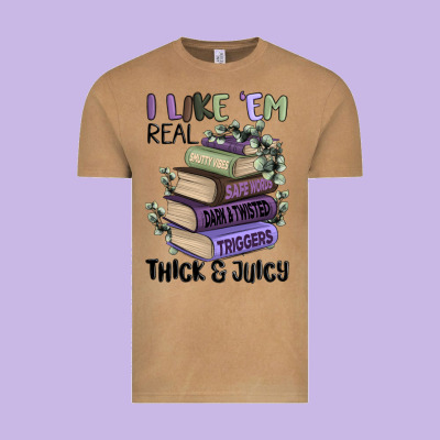 I Like Them Real Thick And Juicy Books Vintage Tee Designed By Maliassmallbusiness