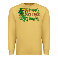 Antique Gold St. Patrick's Happy Pat T-Rex Day with rainbow Premium Sweatshirt - HowdyJamesFarm