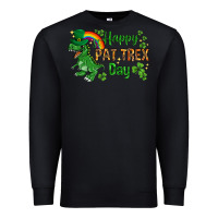 Black St. Patrick's Happy Pat T-Rex Day with rainbow Premium Sweatshirt - HowdyJamesFarm