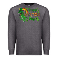 Charcoal Heather St. Patrick's Happy Pat T-Rex Day with rainbow Premium Sweatshirt - HowdyJamesFarm