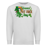 Dove Grey St. Patrick's Happy Pat T-Rex Day with rainbow Premium Sweatshirt - HowdyJamesFarm