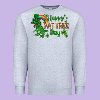 St. Patrick's Happy Pat T-rex Day With Rainbow Premium Sweatshirt Designed By Howdyjamesfarm