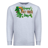 Heather Grey St. Patrick's Happy Pat T-Rex Day with rainbow Premium Sweatshirt - HowdyJamesFarm
