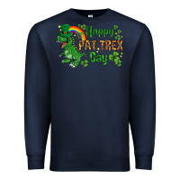 Navy St. Patrick's Happy Pat T-Rex Day with rainbow Premium Sweatshirt - HowdyJamesFarm