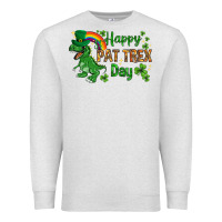 Oatmeal Heather St. Patrick's Happy Pat T-Rex Day with rainbow Premium Sweatshirt - HowdyJamesFarm