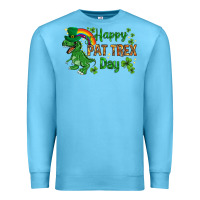 Ocean Blue St. Patrick's Happy Pat T-Rex Day with rainbow Premium Sweatshirt - HowdyJamesFarm