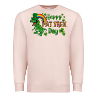 Pale Pink St. Patrick's Happy Pat T-Rex Day with rainbow Premium Sweatshirt - HowdyJamesFarm