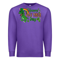 Purple St. Patrick's Happy Pat T-Rex Day with rainbow Premium Sweatshirt - HowdyJamesFarm