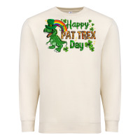 Sandshell St. Patrick's Happy Pat T-Rex Day with rainbow Premium Sweatshirt - HowdyJamesFarm