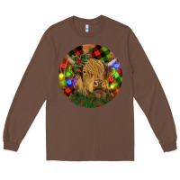 Chestnut Brown Cow Christmas Long Sleeve Tee - RanaPortraitStore